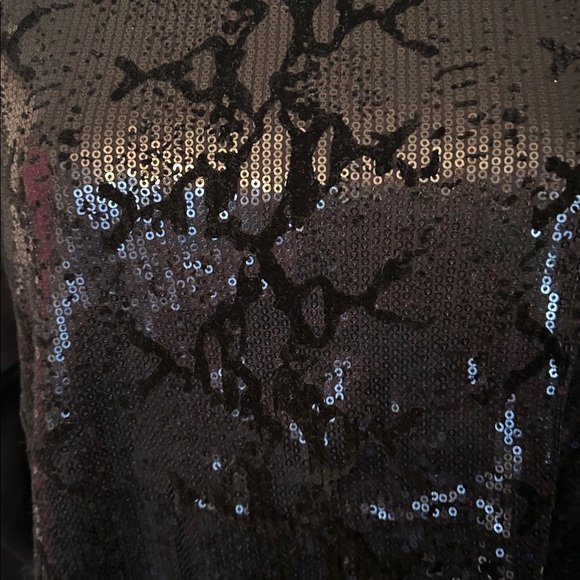 JOE FRESH Black Sequin sweatshirt Top size large - Picture 7 of 10